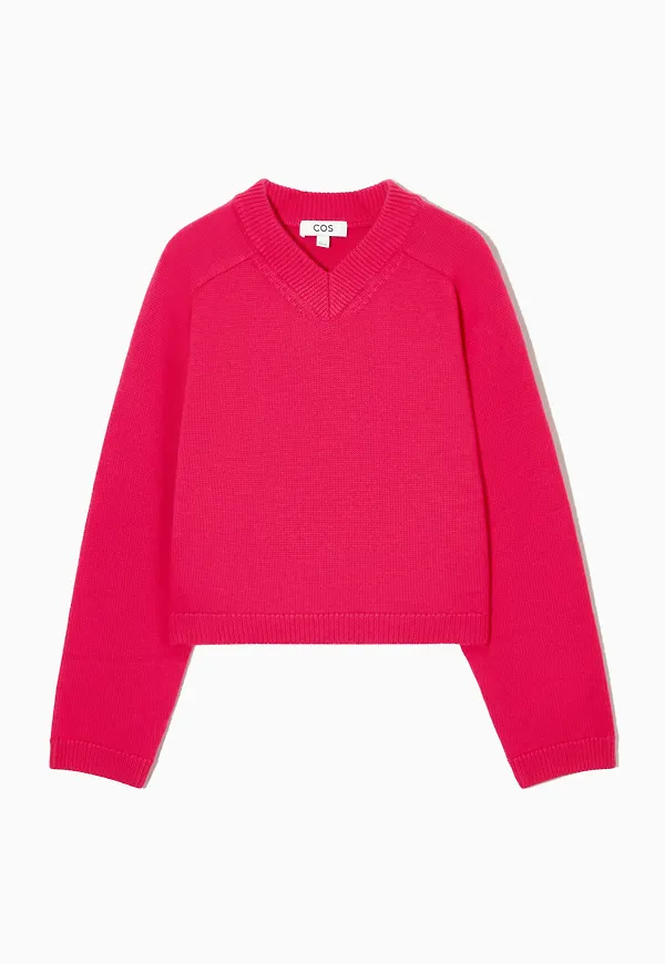 V-NECK MERINO WOOL JUMPER