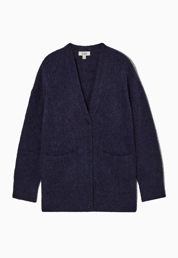 V-NECK PATCH-POCKET CARDIGAN