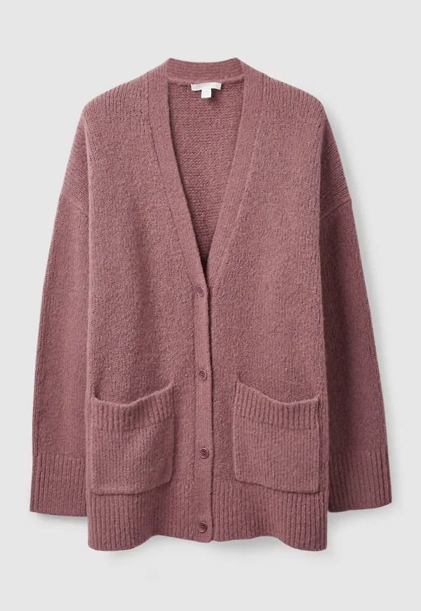 V-NECK PATCH-POCKET CARDIGAN