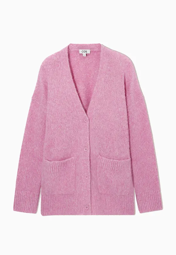 V-NECK PATCH-POCKET CARDIGAN