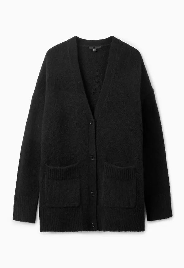V-NECK PATCH POCKET CARDIGAN