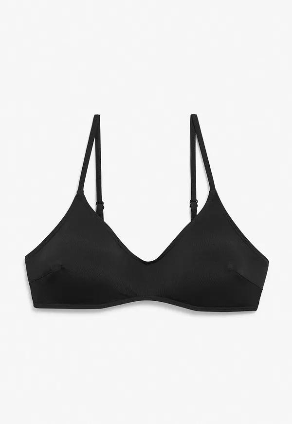 V-neck wire free bikini bra - Black