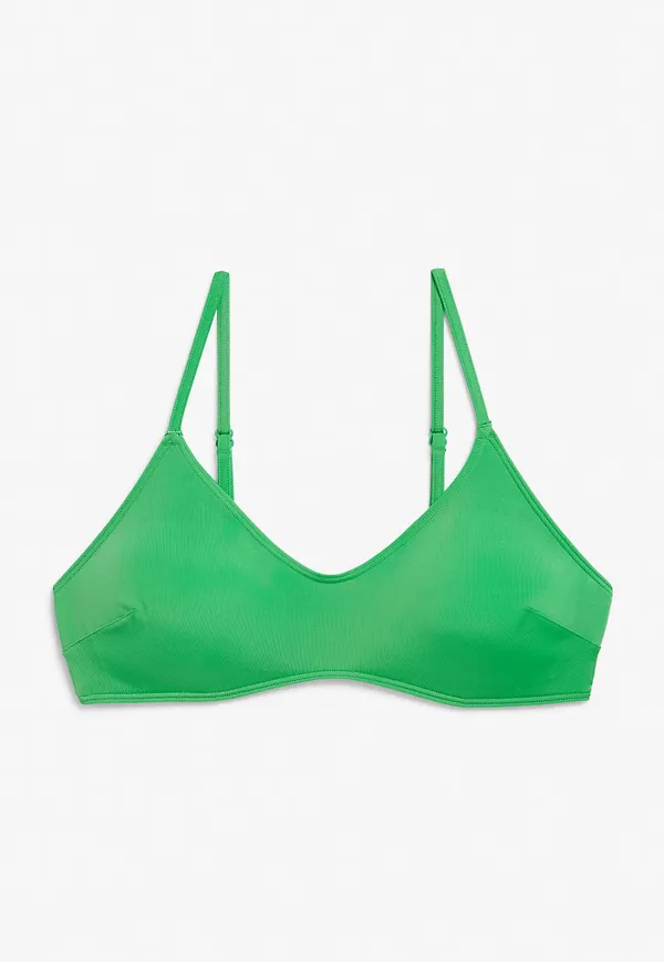 V-neck wire free bikini bra - Green
