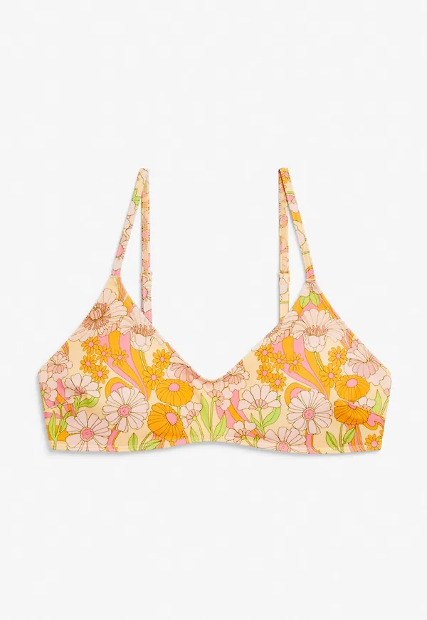 V-neck wire free bikini bra - Yellow