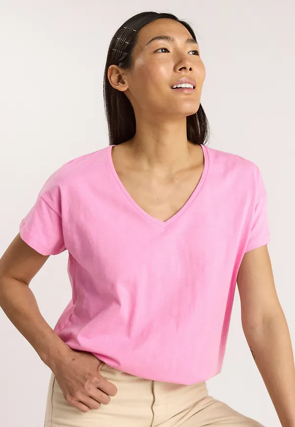 V-ringad t-shirt i bomull
