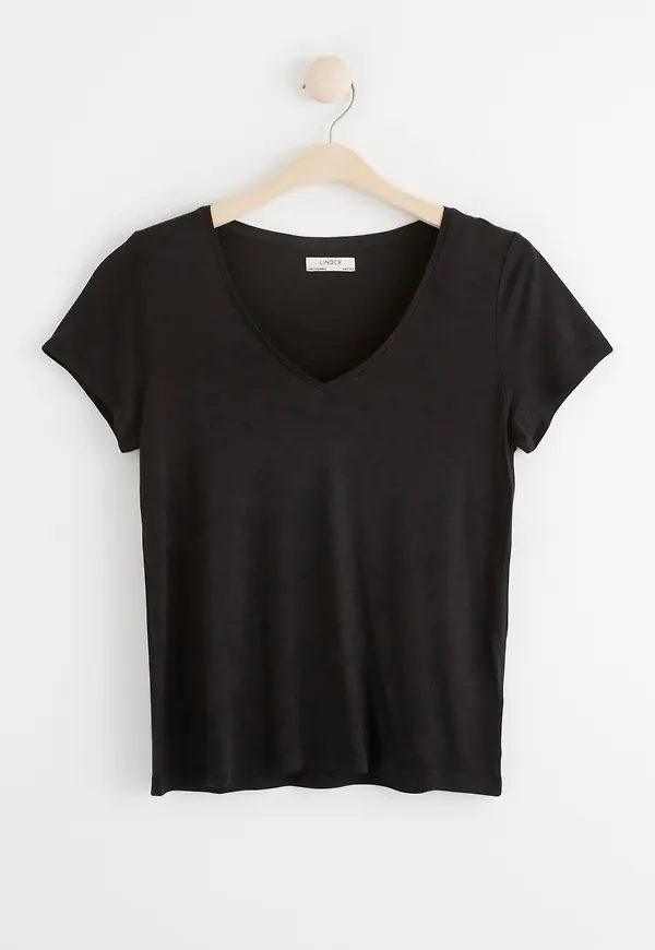 V-ringad t-shirt i viskos