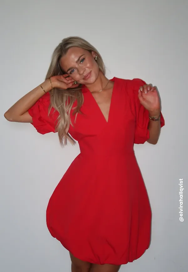 V-neck Bubble Hem Short Dress – Bubbleroom