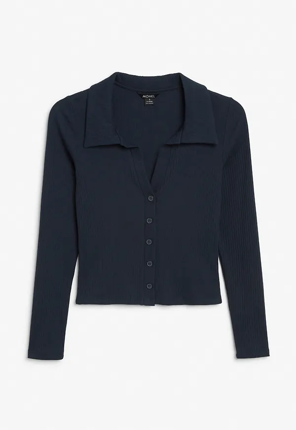 V neck cardigan top - Blue