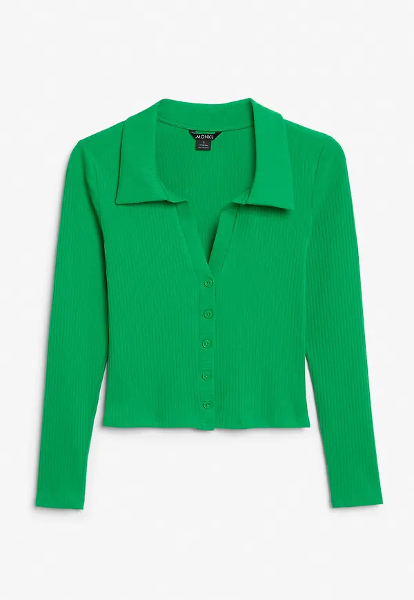 V neck cardigan top - Green