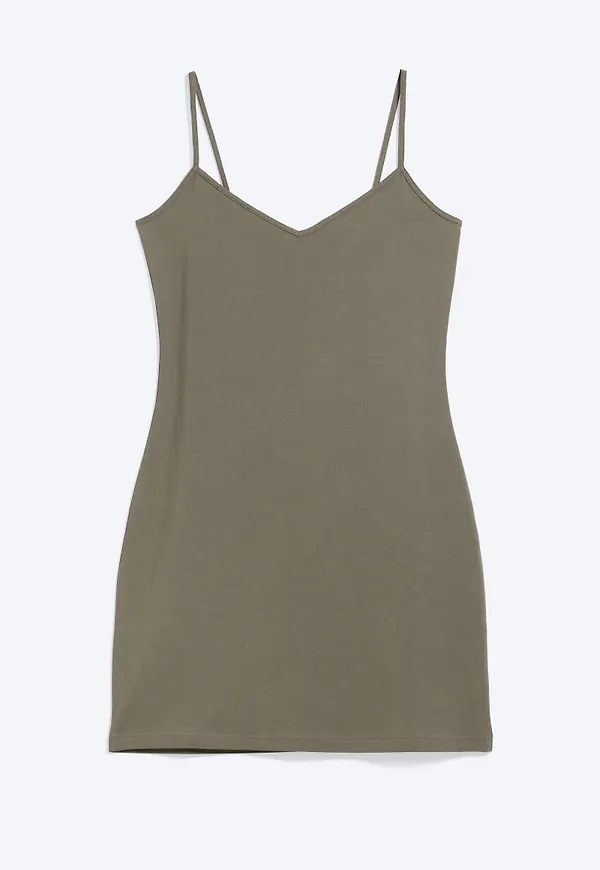 V-neck Jersey Mini Dress