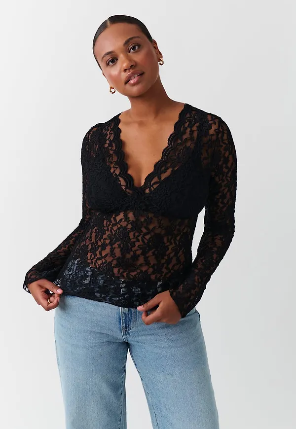 V-neck lace top
