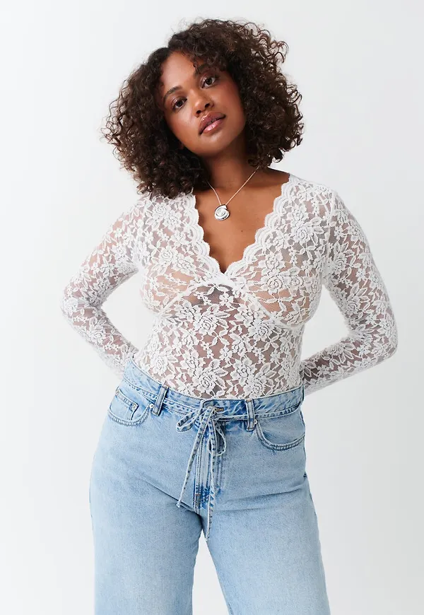 V-neck lace top