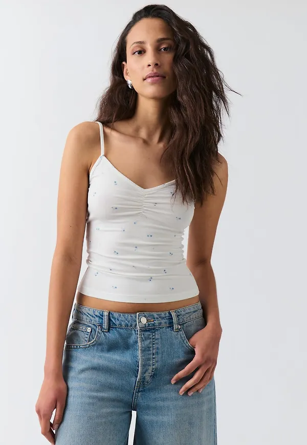 V-neck ruched singlet