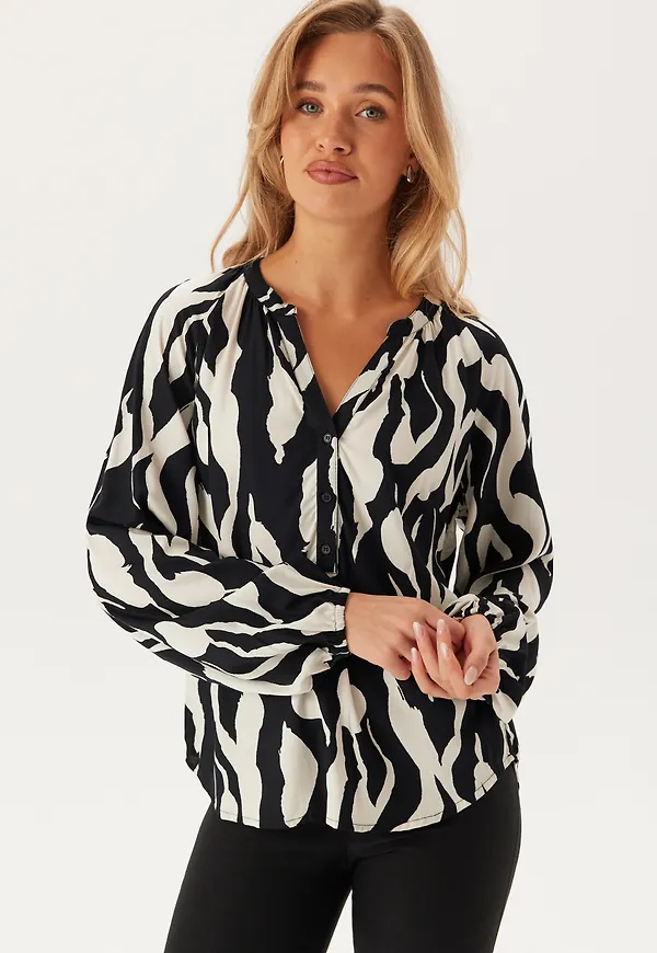 V-neck Viscose L/S Blouse
