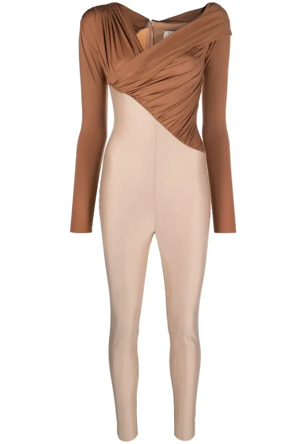 V:PM ATELIER Luna jumpsuit med rysch - Neutral