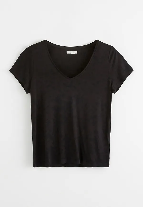 V-ringad t-shirt i viskos