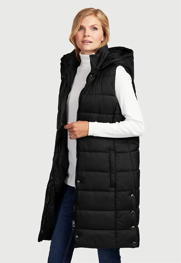 Vadderad, lång väst