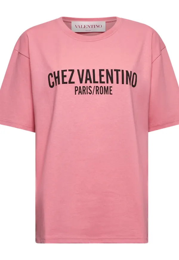 Valentino, Topp, Dam, M, Bomull, Rosa Bomull T-shirts och Polos