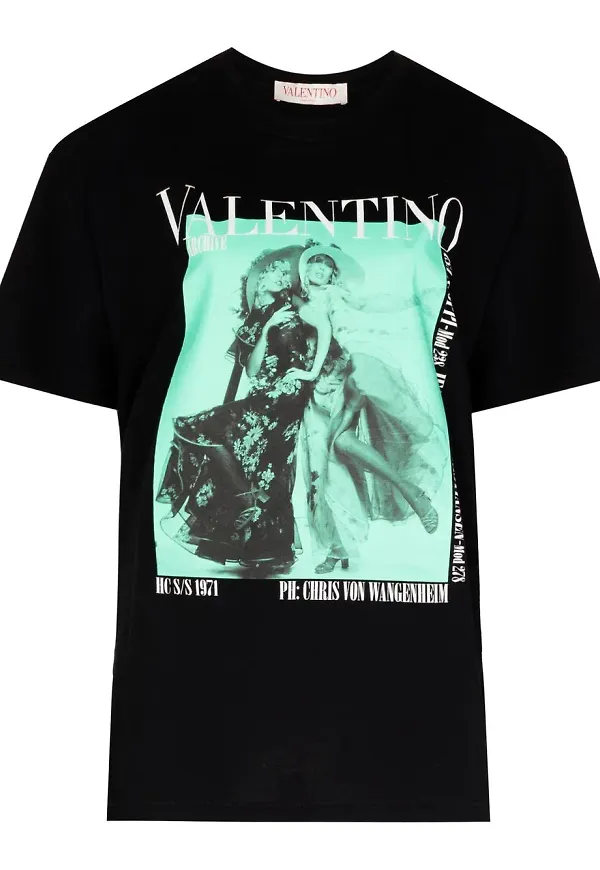 Valentino Archive 1971 t-shirt med fotografiskt tryck - Svart