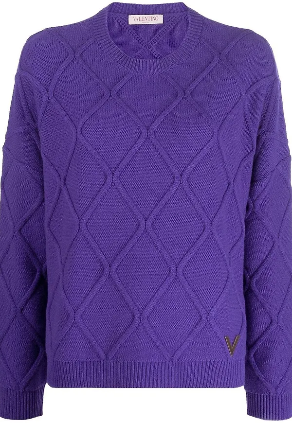 Valentino argylestickad tröja - Lila