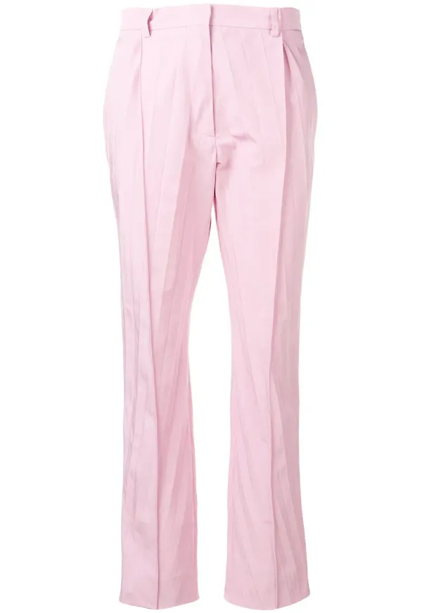 Valentino beskurna plisserade byxor - Rosa