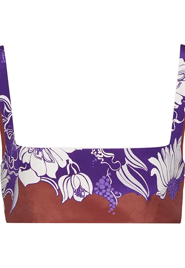 Valentino blommig croptop - Lila