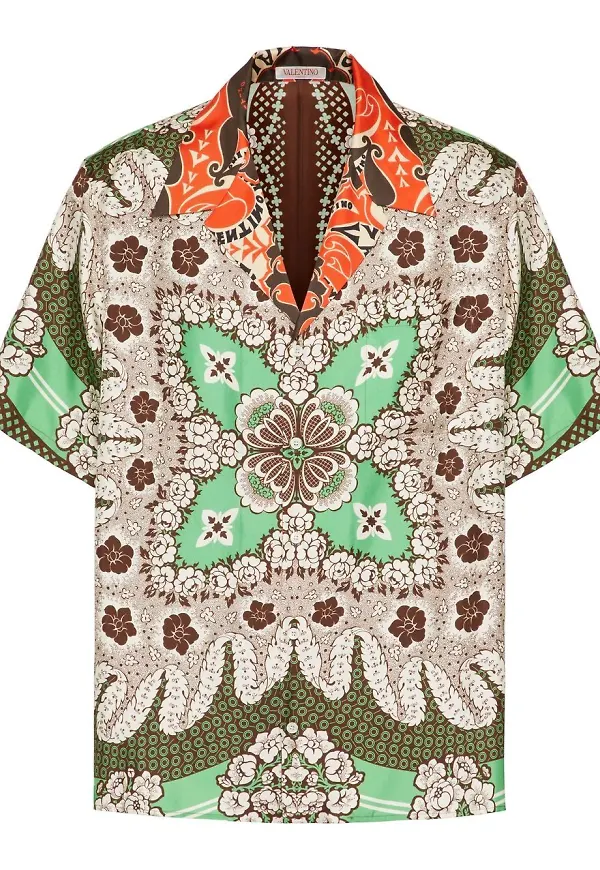 Valentino blommig sidenskjorta - Grön