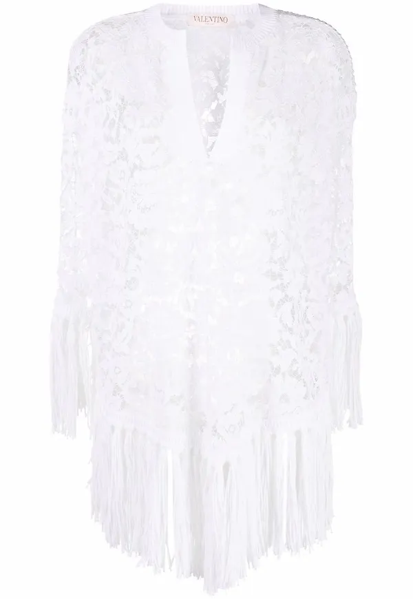 Valentino blommig spetsblus - Vit