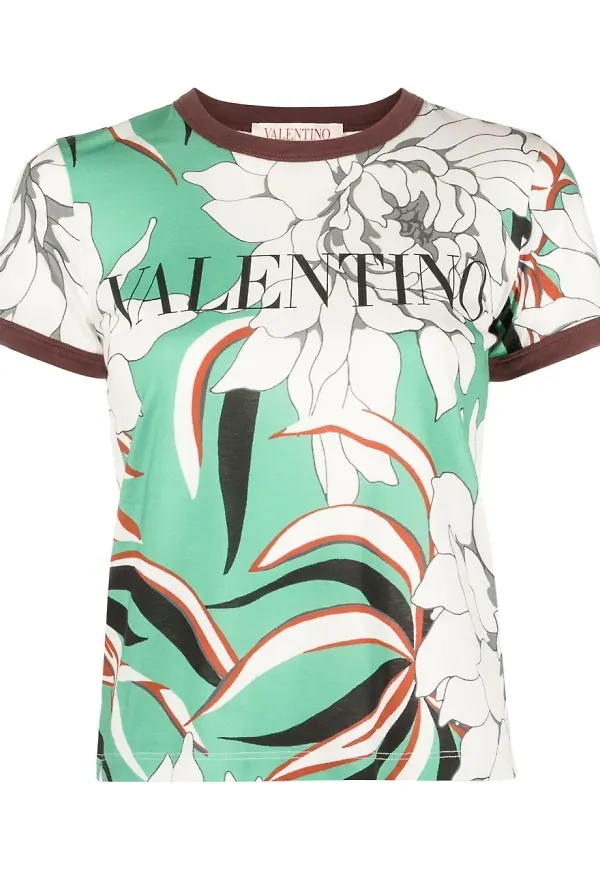 Valentino blommig t-shirt - Vit