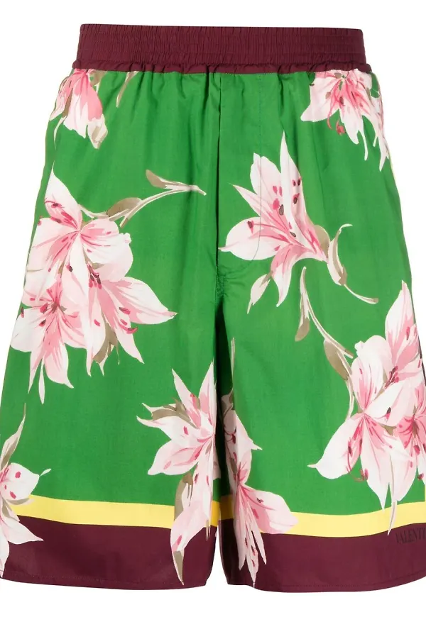 Valentino blommiga bermudashorts - Grön