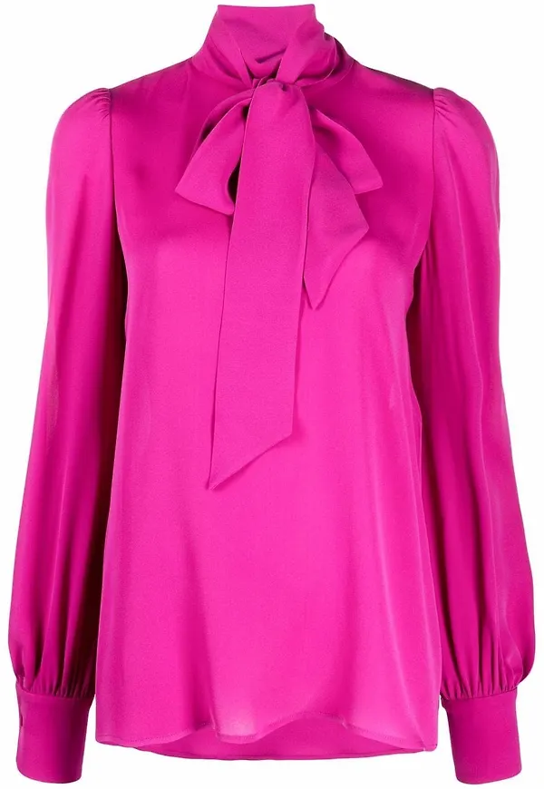 Valentino blus med knytkrage - Rosa