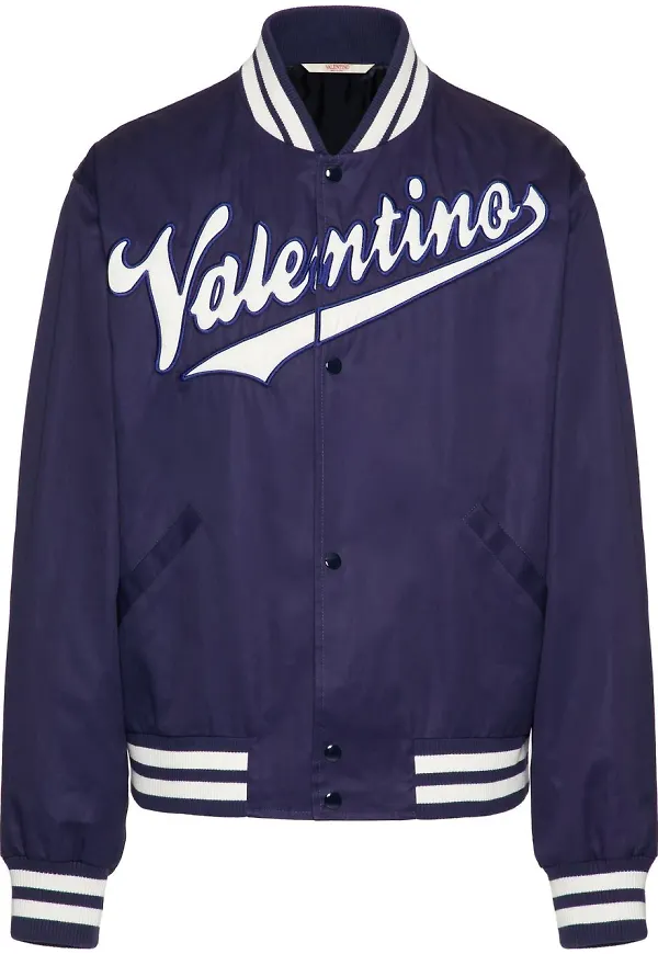 Valentino bomberjacka med broderad logotyp - Blå