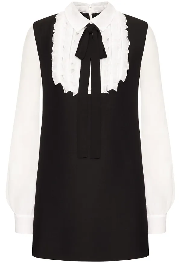 Valentino Crepe Couture kort klänning - Svart