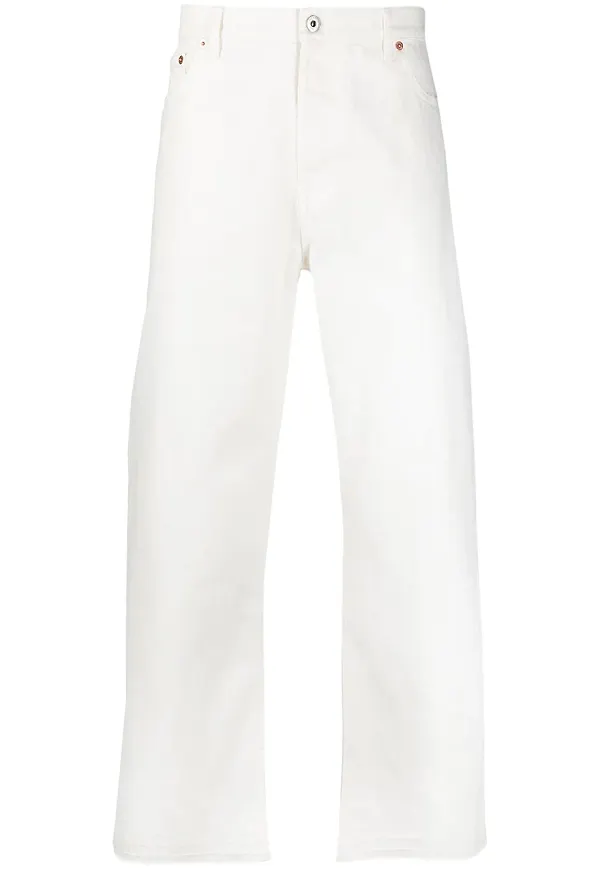 Valentino croppade jeans - Vit