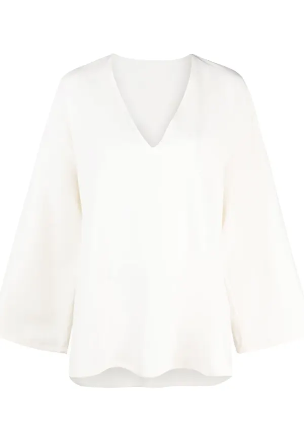 Valentino draperad blus - Vit