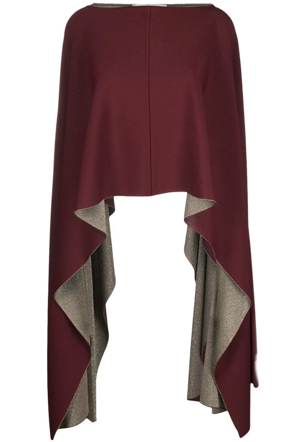 Valentino draperad croppad poncho - Röd
