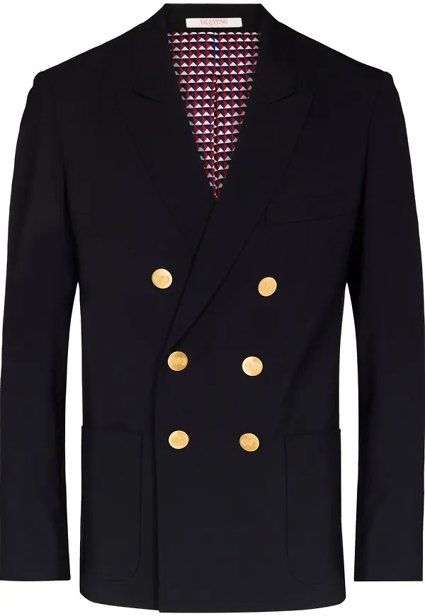 Valentino dubbelknäppt blazer - Blå