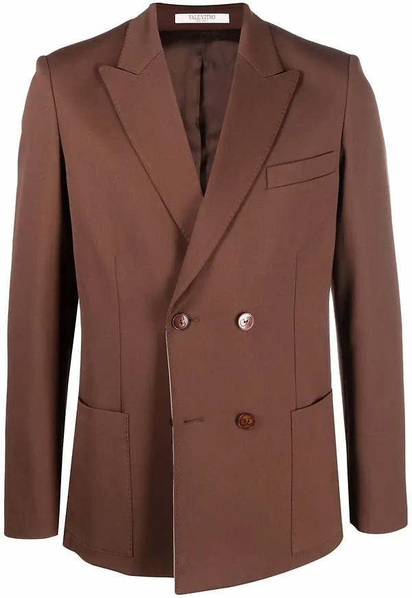 Valentino dubbelknäppt blazer - Brun