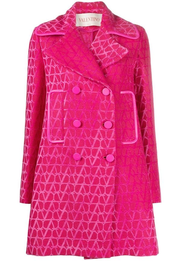 Valentino dubbelknäppt kappa - Rosa