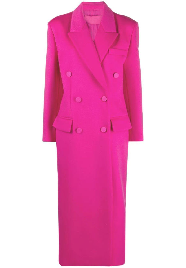 Valentino dubbelknäppt ullkappa - Rosa
