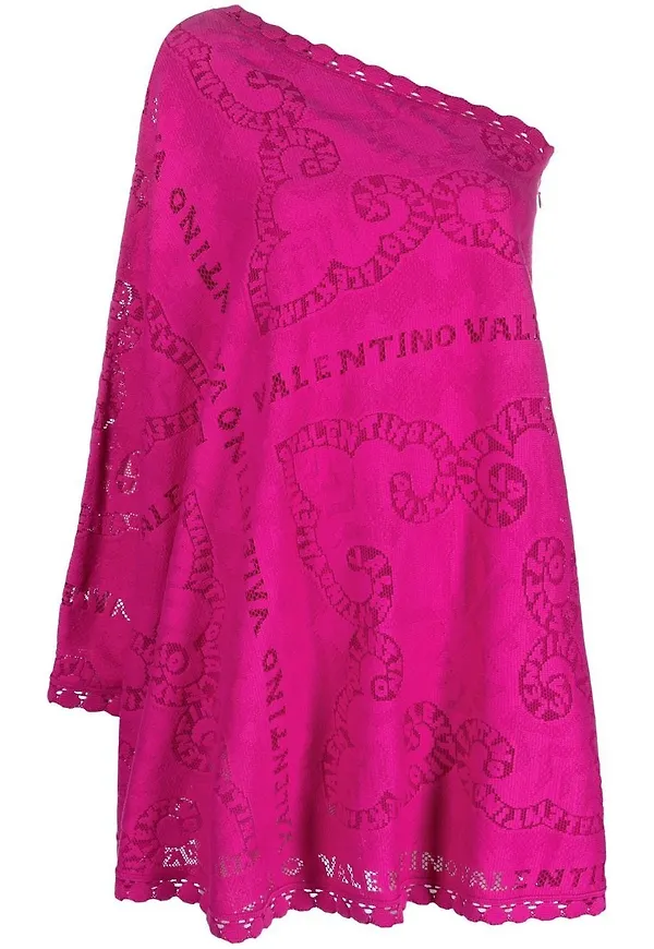 Valentino enaxlad miniklänning med pointelle-detalj - Rosa