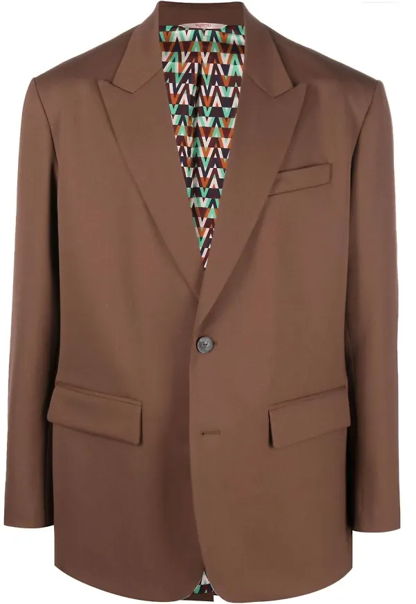 Valentino enkelknäppt blazer - Brun