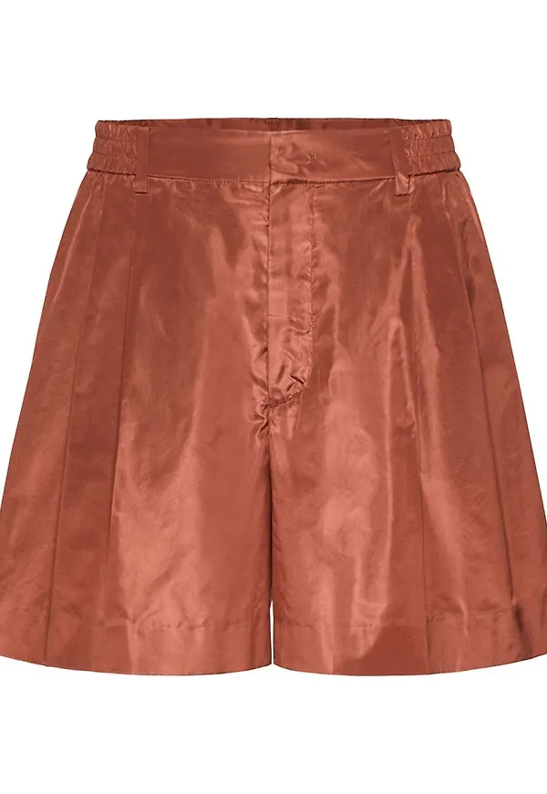 Valentino finshorts med pressveck - Brun