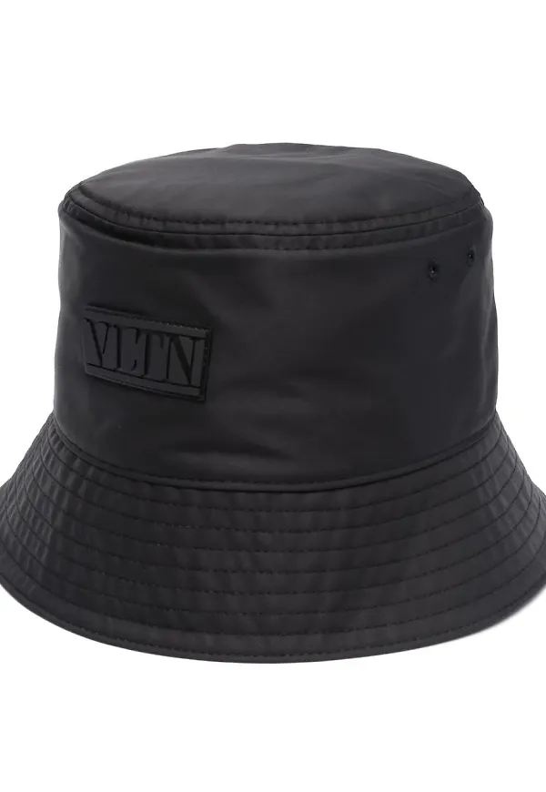 Valentino fiskehatt med logotyp - Svart