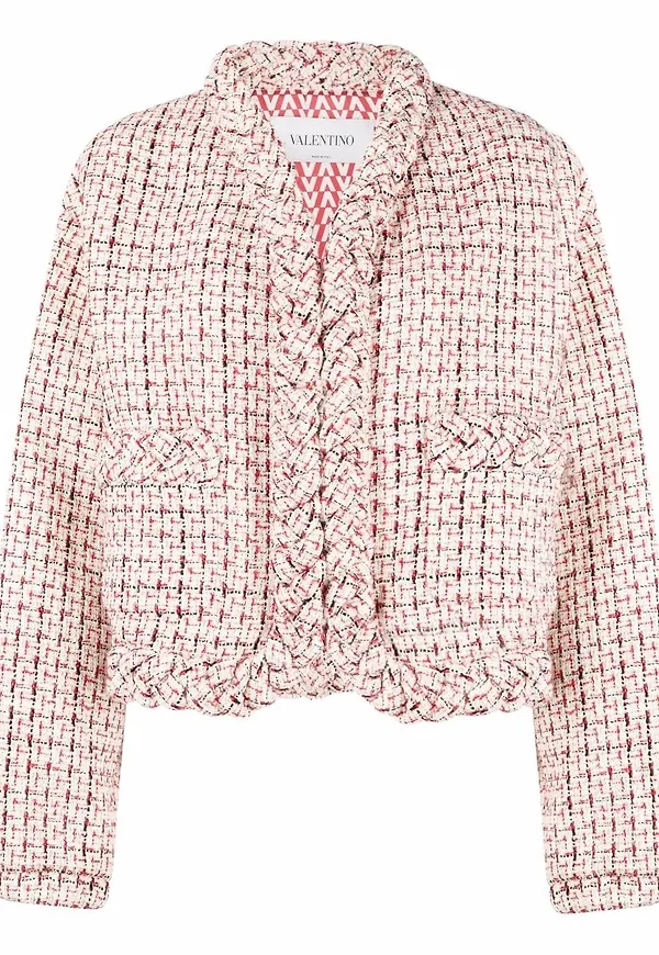 Valentino flätad tweedjacka - Vit