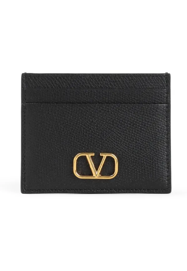 Valentino Garavani, Accessoarer, Dam, ONE Size, Läder, Svart Läder Plånbok Dam Accessoarer