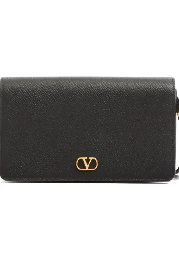 Valentino Garavani, Väska, Dam, ONE Size, Läder, Svart Mini Vlogo Väska i Hamrat Läder