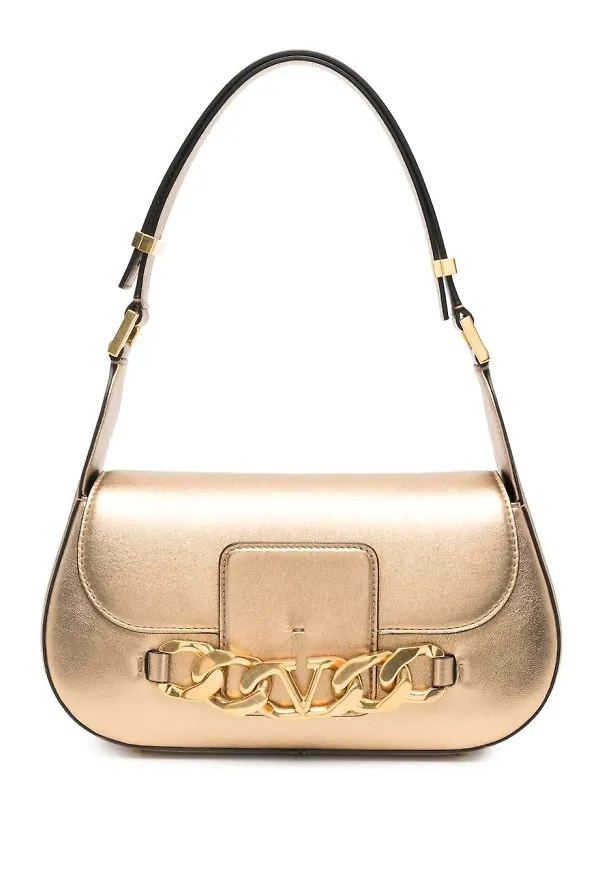 Valentino Garavani axelväska med metallic-effekt - Guldfärgad