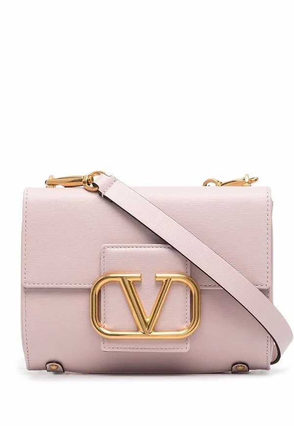 Valentino Garavani axelväska med nitar - Rosa