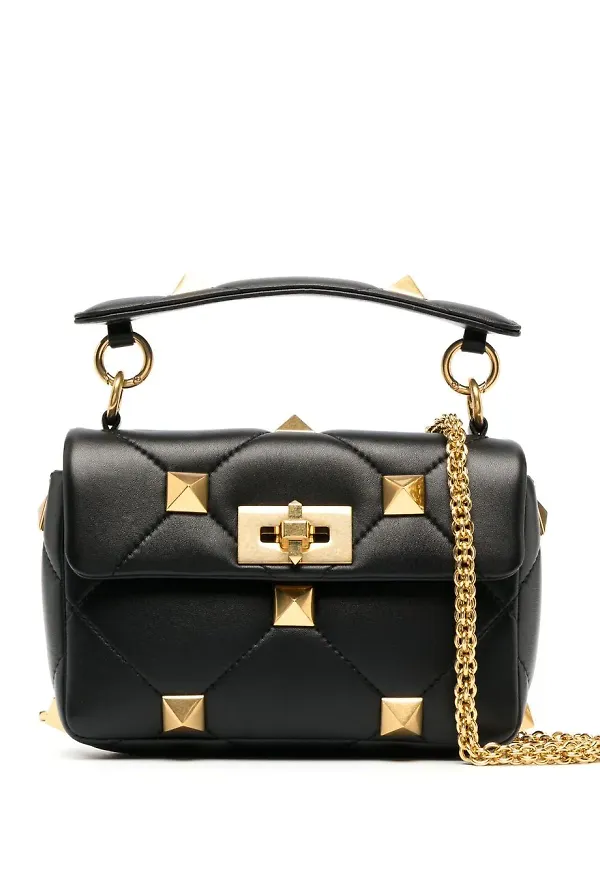 Valentino Garavani axelväska med nitar - Svart